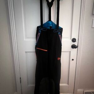 Mammut Black Soft Shell Pants with Blue and Orange Trim
